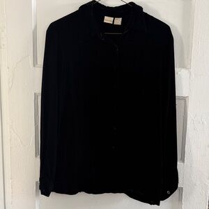 Merona Black Velvet Button Down Shirt